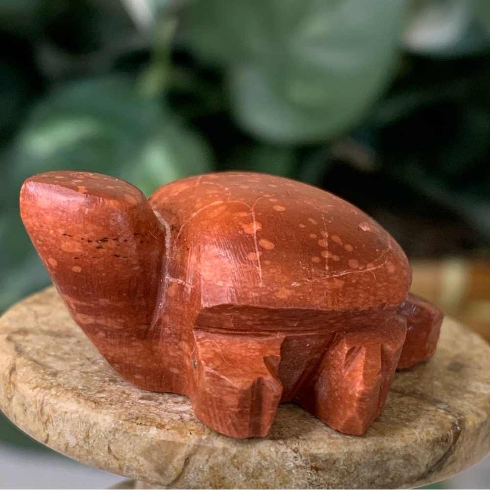 Vintage Native American Carved Pipestone Turtle Fetish Stone Figurine Signed 1.5
